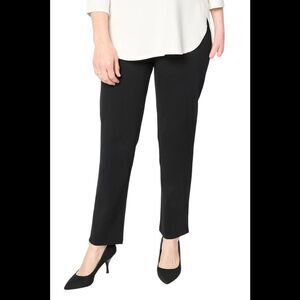 Susan Graver Weekend Ponte Straight Leg Pant Black - Regular